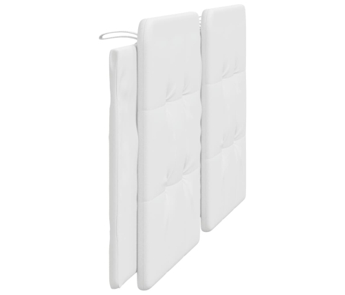 Cabecero de cama acolchado cuero sintético blanco 180 cm