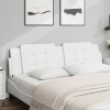 Cabecero de cama acolchado cuero sintético blanco 180 cm