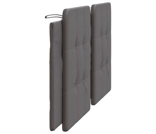 Cabecero de cama acolchado cuero sintético gris 180 cm