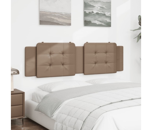 Cabecero de cama acolchado cuero sintético capuchino 180 cm