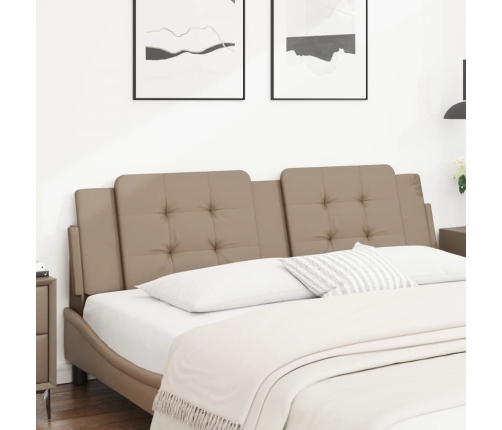 Cabecero de cama acolchado cuero sintético capuchino 180 cm