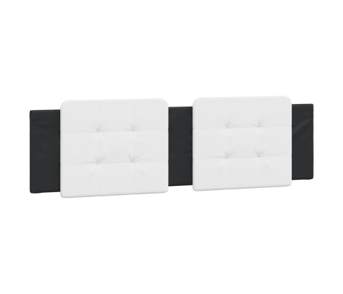 Cabecero de cama acolchado cuero sintético blanco negro 180 cm