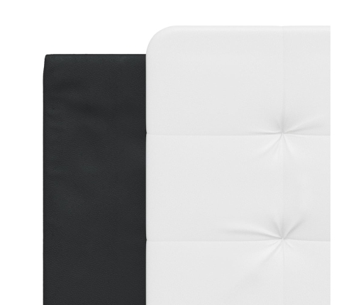 Cabecero de cama acolchado cuero sintético blanco negro 180 cm