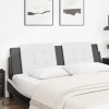 Cabecero de cama acolchado cuero sintético blanco negro 180 cm