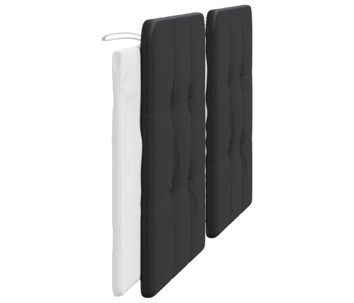 Cabecero de cama acolchado cuero sintético negro blanco 180 cm