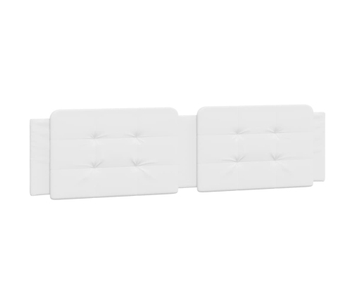 vidaXL Cabecero de cama acolchado cuero sintético blanco 200 cm