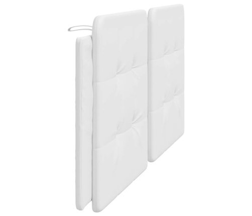 vidaXL Cabecero de cama acolchado cuero sintético blanco 200 cm