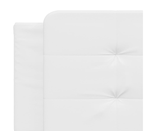 vidaXL Cabecero de cama acolchado cuero sintético blanco 200 cm