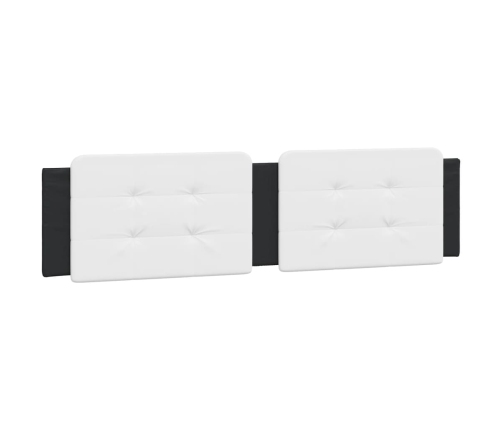 Cabecero de cama acolchado cuero sintético blanco negro 200 cm