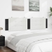 Cabecero de cama acolchado cuero sintético blanco negro 200 cm