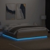 Estructura de cama con luces LED madera roble Sonoma 200x200 cm