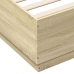 Estructura de cama con luces LED madera roble Sonoma 200x200 cm