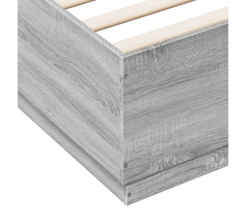 Estructura de cama con luces LED madera gris Sonoma 200x200 cm