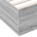 Estructura de cama con luces LED madera gris Sonoma 200x200 cm