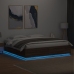 vidaXL Estructura de cama con luces LED madera roble marrón 200x200 cm