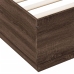 vidaXL Estructura de cama con luces LED madera roble marrón 200x200 cm