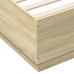 Estructura cama con luces LED madera roble Sonoma 180x200 cm