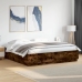 vidaXL Estructura cama con luces LED madera roble ahumado 180x200 cm