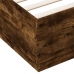 vidaXL Estructura cama con luces LED madera roble ahumado 180x200 cm