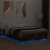 Estructura cama con luces LED madera roble ahumado 160x200 cm