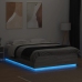 Estructura cama con luces LED madera gris Sonoma 160x200 cm