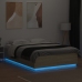 Estructura cama con luces LED madera roble Sonoma 150x200 cm