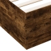 Estructura cama con luces LED madera roble ahumado 140x200 cm