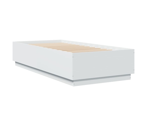 vidaXL Estructura de cama con LED madera ingeniería blanco 100x200 cm