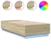 vidaXL Estructura cama con luces LED madera roble Sonoma 100x200 cm