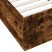 Estructura cama con luces LED madera roble ahumado 100x200 cm