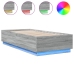 Estructura cama con luces LED madera gris Sonoma 100x200 cm