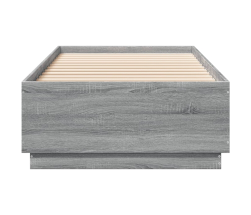 Estructura cama con luces LED madera gris Sonoma 100x200 cm