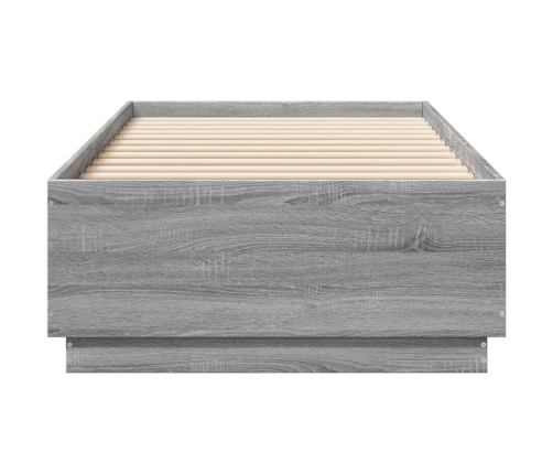 Estructura de cama con luces LED madera gris Sonoma 90x200 cm