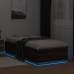 vidaXL Estructura de cama con luces LED madera roble marrón 90x200 cm