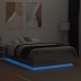 Estructura cama con luces LED madera gris Sonoma 140x190 cm