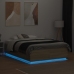 Estructura cama con luces LED madera roble Sonoma 135x190 cm