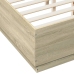 Estructura cama con luces LED madera roble Sonoma 135x190 cm