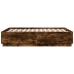 Estructura cama con luces LED madera roble ahumado 135x190 cm