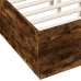 Estructura cama con luces LED madera roble ahumado 135x190 cm