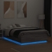 Estructura cama con luces LED madera gris Sonoma 120x190 cm