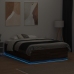 vidaXL Estructura cama con luces LED madera marrón roble 120x190 cm