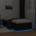 Estructura cama con luces LED madera ingeniería negro 90x190 cm