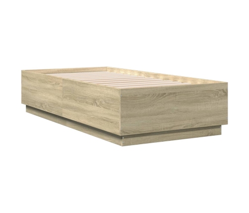 Estructura cama con luces LED madera roble Sonoma 90x190 cm