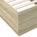 Estructura cama con luces LED madera roble Sonoma 90x190 cm