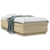 Estructura cama con luces LED madera roble Sonoma 90x190 cm