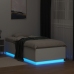Estructura cama con luces LED madera ingeniería blanco 75x190cm