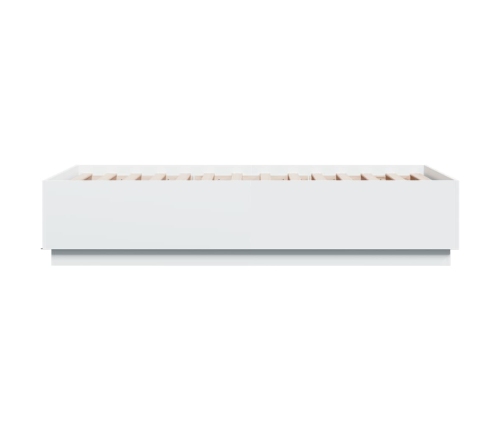 Estructura cama con luces LED madera ingeniería blanco 75x190cm