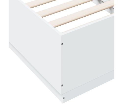 Estructura cama con luces LED madera ingeniería blanco 75x190cm