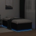 Estructura cama con luces LED madera ingeniería negro 75x190 cm