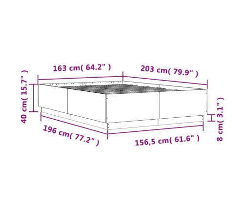 Estructura de cama madera de ingeniería blanca 160x200 cm